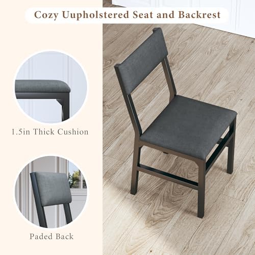 HUAHUU Dining Table Set for 4, Extendable Kitchen Table Cushion Chairs Set of...