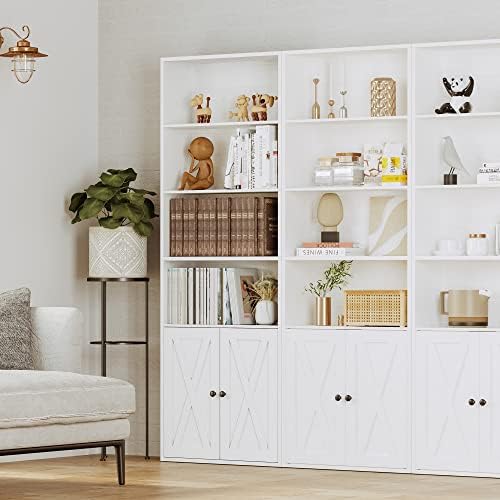 IRONCK Industrial Bookshelves and Bookcases with Doors Floor Standing 6 Shelf...