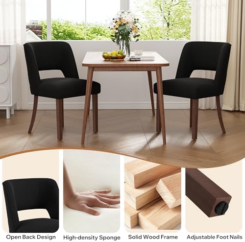 Dining Chairs Set of 6,Modern Dining Room Chairs with Thick Cushions,Linen Up...