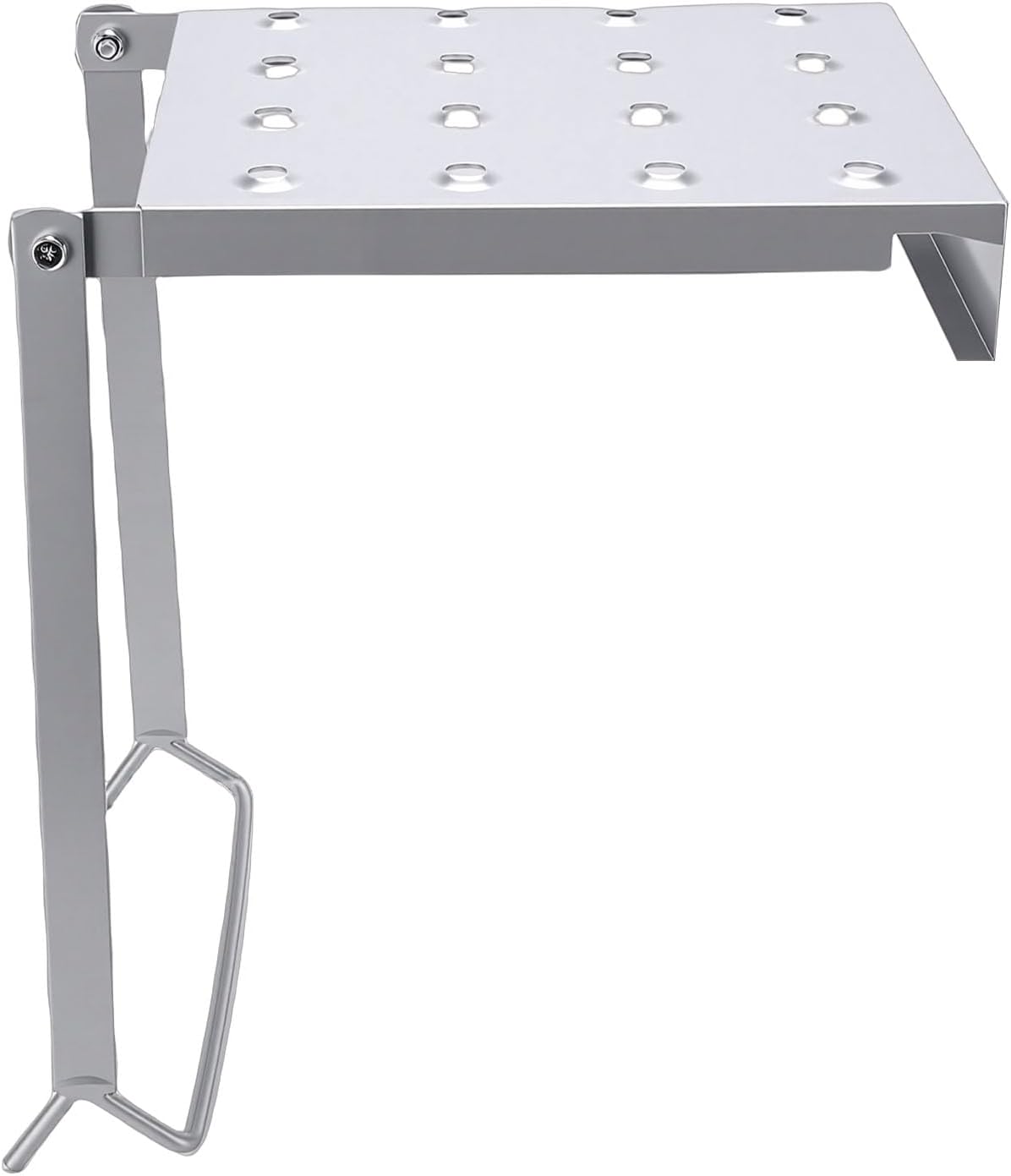 Ladder Platform Iron Folding Ladder Work Stand with Multi Purpose Shelf 330 Lb Capacity Foldable Work Platform Extension for Home Office Workshop Storage and Tasks (Iron)
