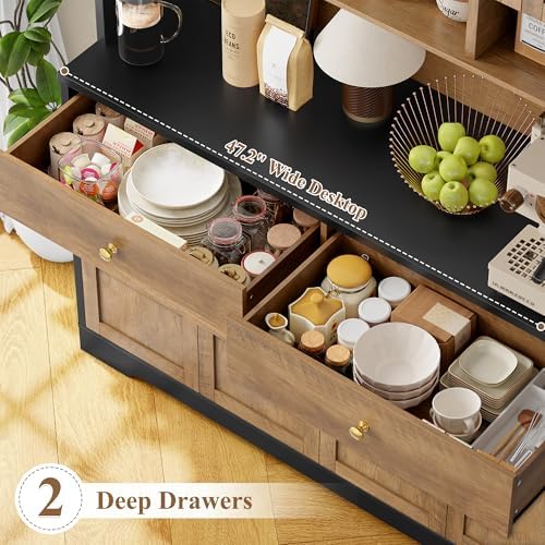 FINETONES 71" Pantry Cabinet, Tall Kitchen Pantry with Charging Station ...