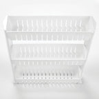 mDesign Slim Plastic Rolling Laundry Utility Cart, Portable Storage Organizer Trolley - Easy-Glide Wheels and 3 Heavy-Duty Shelves, for Laundry, Utility Room, Kitchen or Pantry Storage - White