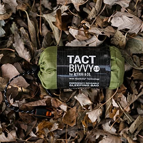 Survival Frog Tact Bivvy 2.0 Emergency Sleeping Bag with Stuff Sack, Carabine...