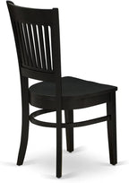 East West Furniture AMVA3-BCH-W 3 Piece Modern Dining Table Set Contains a Round Kitchen Table with Pedestal and 2 Kitchen Dining Chairs, 36x36 Inch, Black & Cherry