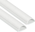D-Line Half Round Cord Hider, Patented Cable Cover, Hide TV Wall Mount Wires, Raceway for Cords, Decorative Wire Covers, Paintable, Adhesive Cable Concealer - 2X 1.18in W x 0.59in H x 39in L - White