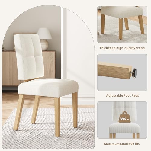 Wooden Dining Chairs Set of 6, Modern Farmhouse Dining Room Chairs with Cloud...