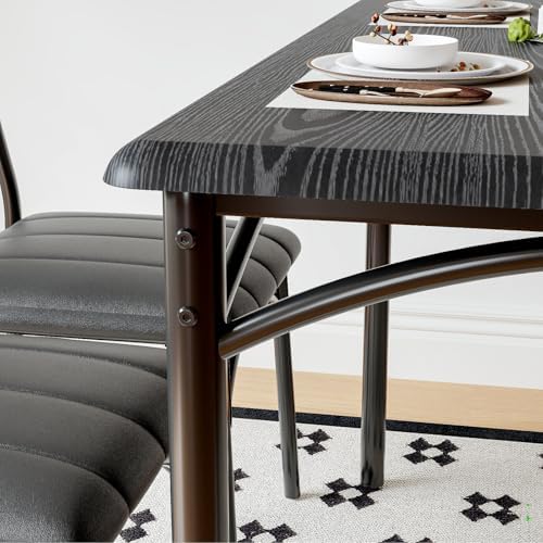 IDEALHOUSE Dining Table Set for 4, Kitchen Table with Chairs for 4, Rectangul...