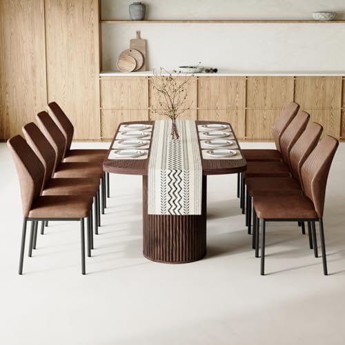 79" Dining Table Set for 8,Large Rectangular Kitchen Table Set for 8 wit...