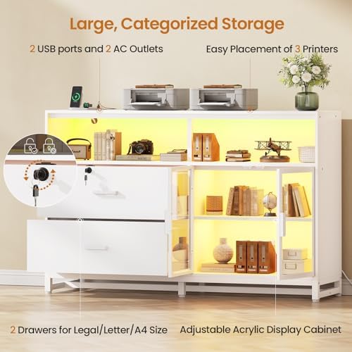 SEDETA 59" Filing Cabinet with Lock Drawers fits Legal Size for Home Off...