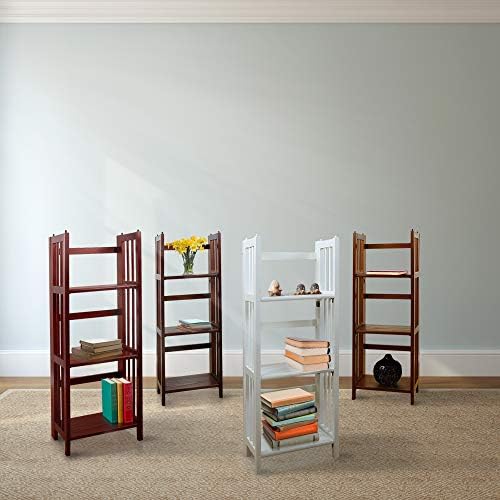 Casual Home Narrow 3-Shelf Folding Bookcase, 14" Wide, Walnut