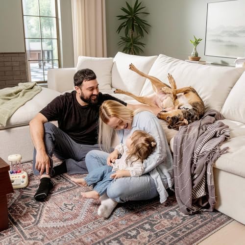 Modular Sectional Cloud Sofa, No Assembly Oversized Couch, Beige | Comfy Seat...