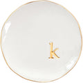 COLLECTIVE HOME - Ceramic Jewelry Tray, Decorative Trinket Dish for Rings Earrings Necklaces Bracelet Watch Keys, Birthday Mother's Day Christmas Gift for Women, 4.75", Glossy (k)