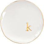 COLLECTIVE HOME - Ceramic Jewelry Tray, Decorative Trinket Dish for Rings Earrings Necklaces Bracelet Watch Keys, Birthday Mother's Day Christmas Gift for Women, 4.75", Glossy (k)