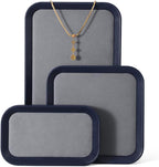 Ring Display Tray, Leather Earring Organizer,Luxury Key Tray,Premium Decorative Tray,Blue-Grey Jewelry Dish