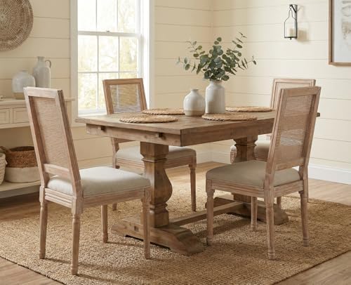 CIMOTA Farmhouse Dining Chairs Set of 4, French Rattan Dining Room Chairs wit...