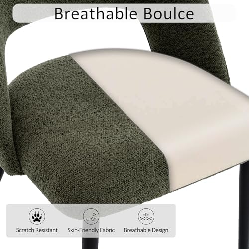 Rowill Boucle Dining Chairs Set of 4, Mordern Upholstered Fabric Dining Room ...