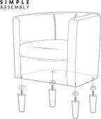 Yaheetech Velvet Accent Chair, Modern and Comfortable Armchairs, Upholstered Barrel Sofa Chair for Living Room Bedroom Waiting Room, Set of 2, Blue