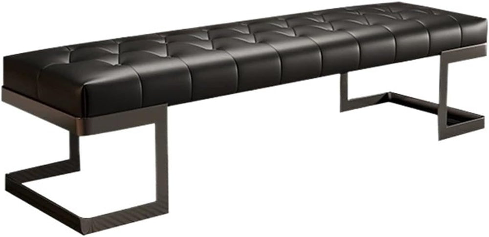 Modern Leather Bed end Bench Bedroom Dressing Room Leisure Entryway(Small)
