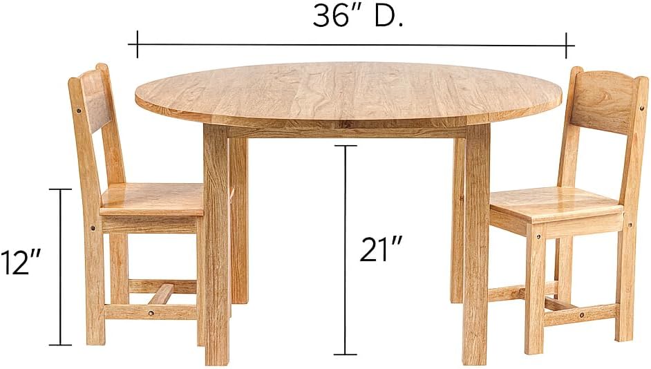 Constructive Playthings Deluxe Solid Hardwood Round Table and Chairs | For Cl...