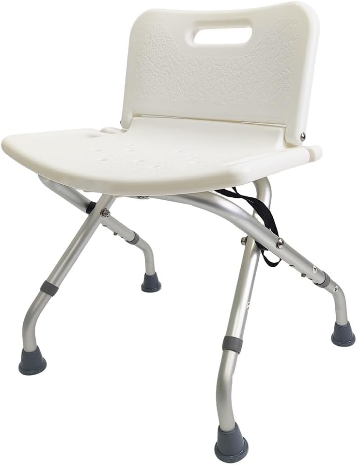 Yellow Ladybug Foldable Shower Chair - Adjustable Height Bath Stool with Non ...