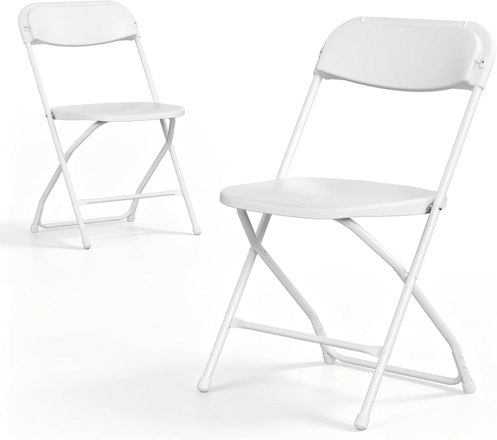 2 Pack Plastic Folding Chairs, Lightweight Stackable Portable Commercial Seat...