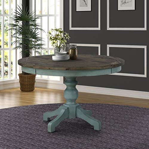 Roundhill Furniture Prato 5-Piece Round Dining Table Set with Cross Back Chai...