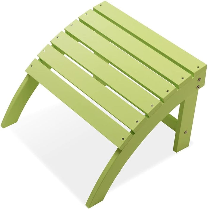 Psilvam Adirondack Ottoman, Adirondack Footstool for Adirondack Chair Weather Resistant Foot Rest for Outdoor Porch, Yard, Garden (Green)