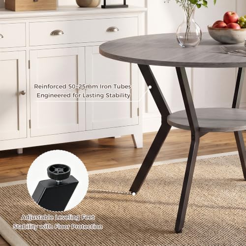 Miereirl 42.13" 5-Piece Round Dining Table Set for 4, Kitchen Table Set ...