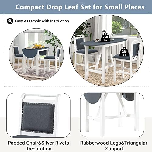 Harper & Bright Designs 3 Piece Counter Height Kitchen Dining Set with Dr...