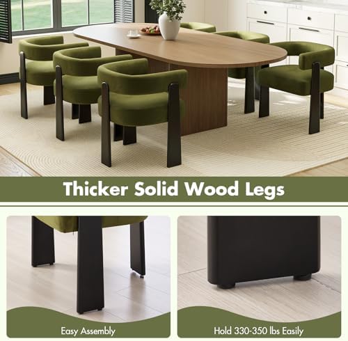 Hyfirm Modern Dining Chairs Set of 4, Upholstered Velvet Barrel Accent Chairs...