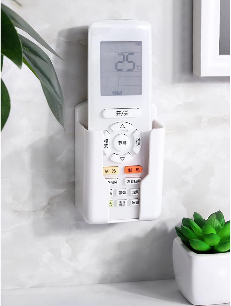 2 Pcs Wall Mount Remote Control Holder, Media Player Controller Holder, Air-Conditioner & TV Remote Organizer Caddy Box for Home Nightstand Office Desk School Supply Storage (Medium,2.44inch)