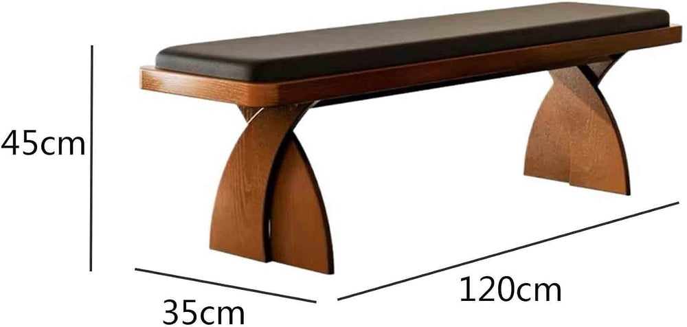 Modern Wooden Long Bench at The Foot of The Bed in The Bedroom Dressing Room ...