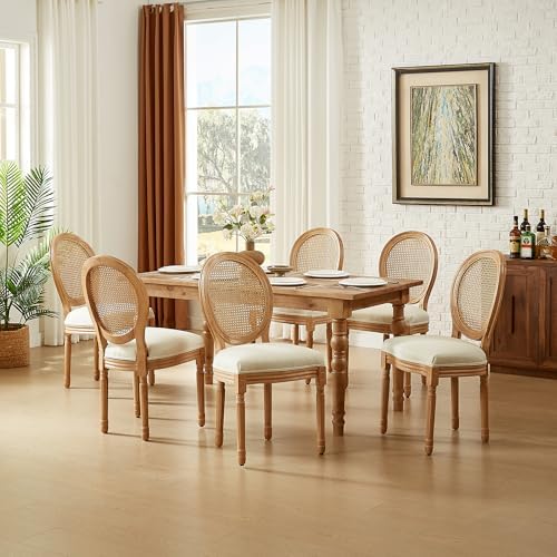 French Country Dining Chairs, Upholstered Dining Chairs Set of 6
