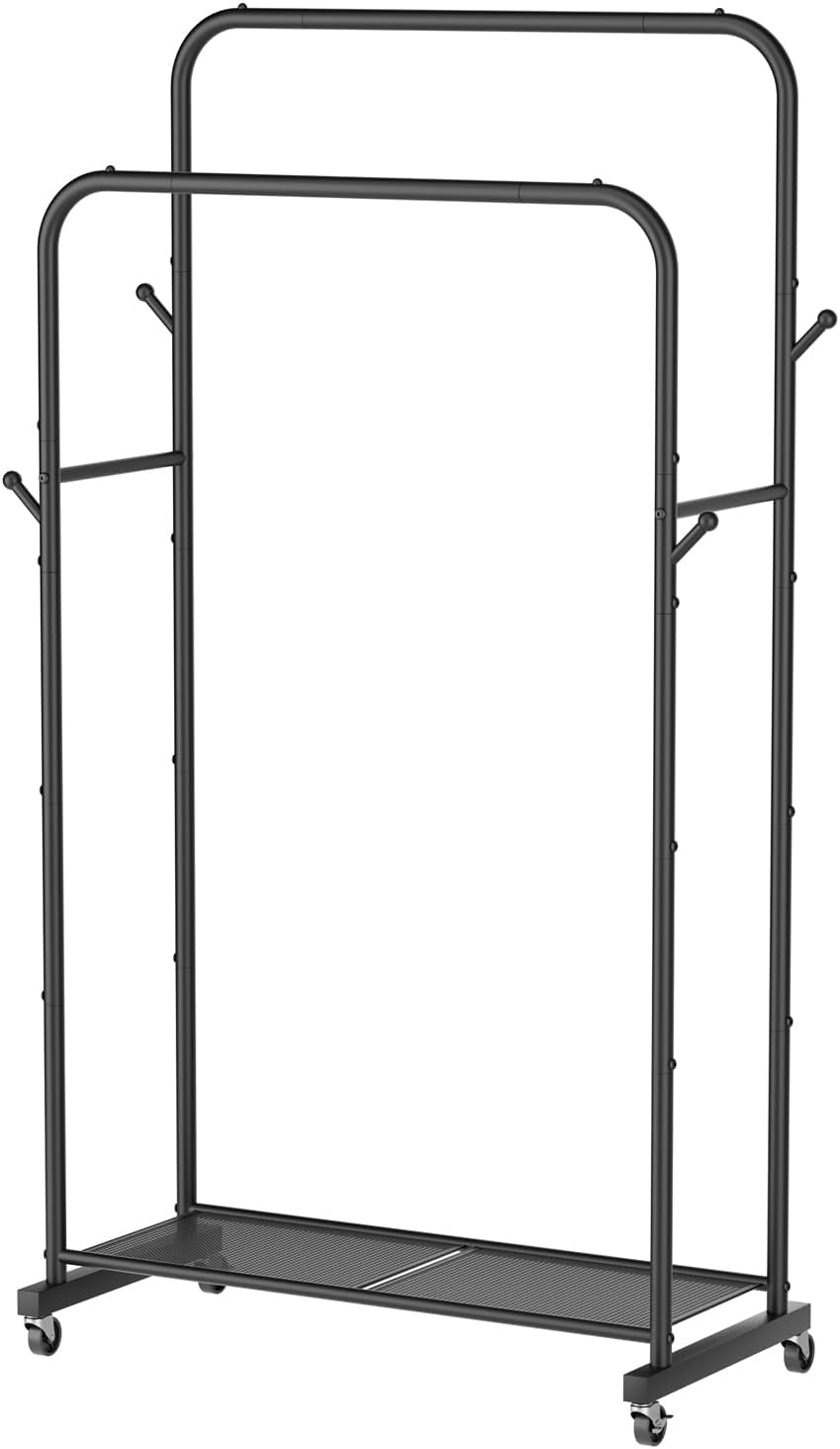 Clothes Garment Coat Rack Drying Clothing Racks Metal Freestanding for Hanging Clothes Portable Closet for Laundry Bedroom Black
