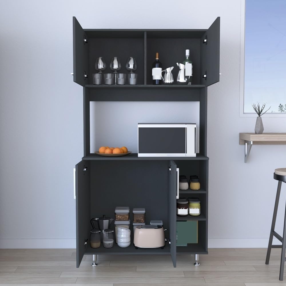 Pantry Cabinet Wine Sideboard, Freestanding Storage Locker for Kitchen Living...
