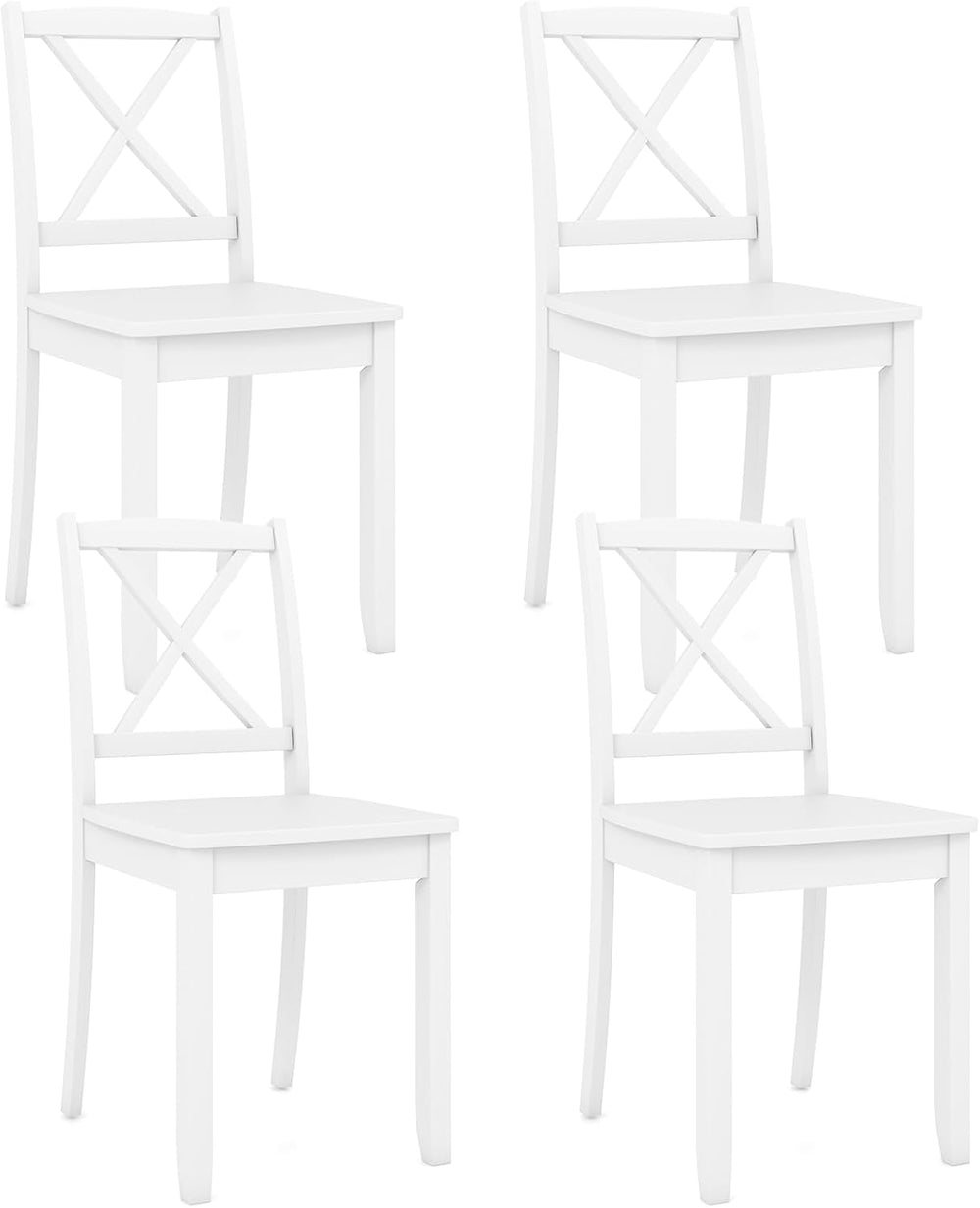GOFLAME Dining Chairs Set of 4, Kitchen Chairs with Rubber Wood Legs & Cr...