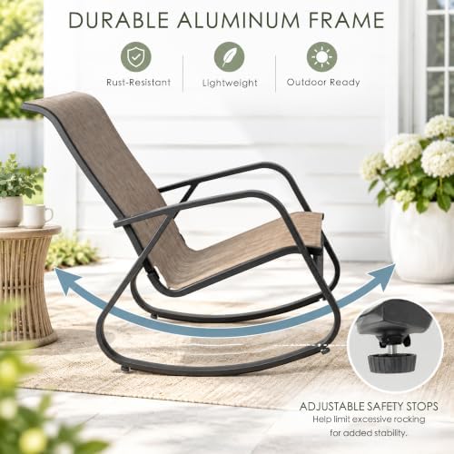 Kozyard 3-Piece Outdoor Rocking Chair Set, Patio Bistro Set