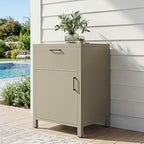 Wisteria Lane Outdoor Storage Cabinet with Drawers, Aluminum Modular Outdoor Kitchen, All Weather Kitchen Island for Patio, BBQ, Backyard