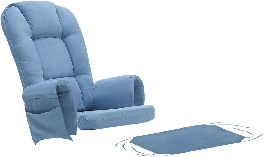 5 PCS Glider Rocker Cushions Set with Ottoman Cover - Thickened Non-Slip Wash...