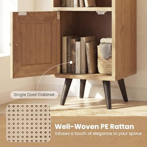 GIANTEX 6-Tier Tall Narrow Bookcase, 54 Inches Slim Storage Cabinet with Adju...
