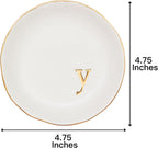 COLLECTIVE HOME - Ceramic Jewelry Tray, Decorative Trinket Dish for Rings Earrings Necklaces Bracelet Watch Keys, Birthday Mother's Day Christmas Gift for Women, 4.75", White Surface (Y)