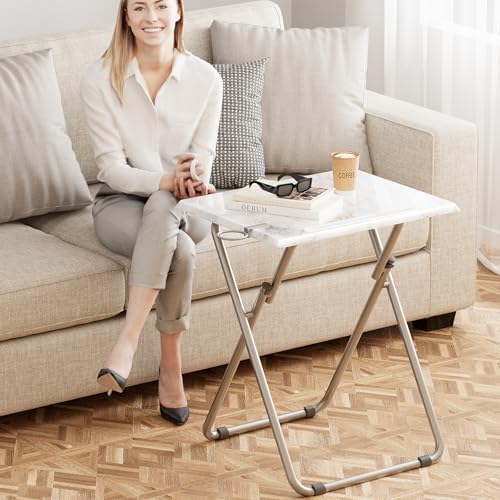 TV Tray Table,Folding Table with Cup Holder Portable,Foldable Snack Tray for ...