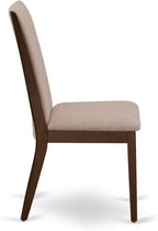 East West Furniture MZLA3-MAH-04 3 Piece Dinette Set for Small Spaces Contains a Rectangle Dining Table with Dropleaf and 2 Light Tan Linen Fabric Parson Chairs, 36x54 Inch, Mahogany