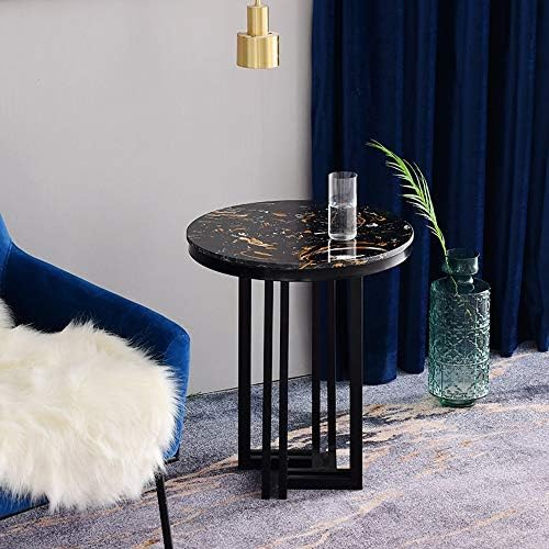 Telephone Table, Marble Sofa Side Table Nordic Luxury Round Coffee Table Tele...
