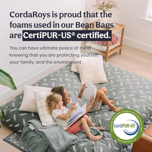 CordaRoy's Chenille Bean Bag Chair, Convertible Chair Folds from Bean Bag...