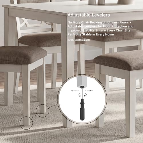 Signature Design by Ashley 6-Piece Dining Set with Bench, Antique White