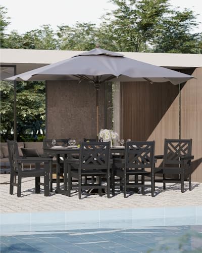 7-Piece Outdoor Dining Set, HDPE All-Weather Patio Table and Chairs Set for 6...