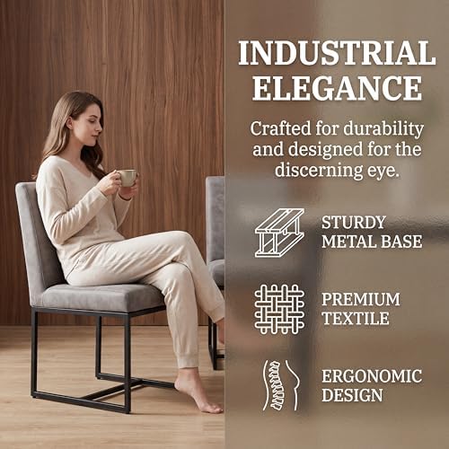 HNY Modern Dining Chairs Set of 4, Upholstered Leather Dining Room Chairs wit...