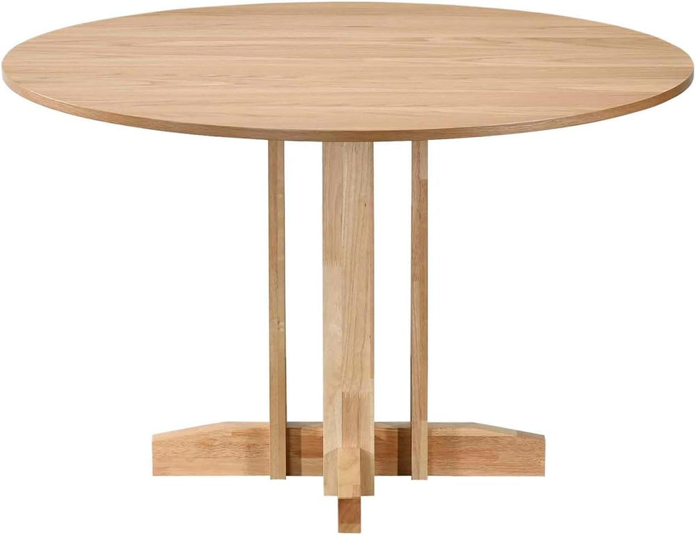 Acanva 47" Small Round Dining Table for 4 Person, MDF Top and Sturdy Woo...