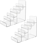 Acrylic Wallet Display Stand Purse Handbag Organizer, Clear Jewelry Riser Display Stand Purse Display Rack, Acrylic Display Shelf for Cosmetic Perfume Jewelry Sunglasses Handbag (2 PCS-6 Tier)